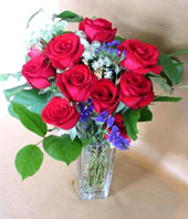 12 Red Roses With a Vase