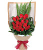 18 Red Rose, Leather Fern, Iris Leaves, Salal