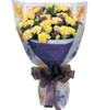 20 Stems Yellow Carnation, Cream Eustoma, Ageratum & Greens
