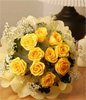 12 Stalks Yellow Roses With Fillers Hand Bouquet 