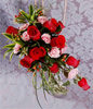 Red And Pink Roses Hand Bouquet 
