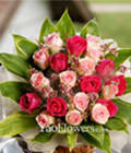 24 Dark Pink And Light Pink Roses Hand Bouquet