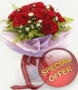 12 Red Roses With White Pheonix Special Bouquet 