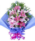 12 Red Gerbera Daisies, Alstroemeria & Greens
