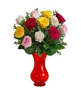 Bouquet of 12 Mixed Long Stem Roses