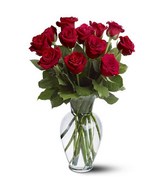 Bouquet of 12 Long Stemmed Red Roses