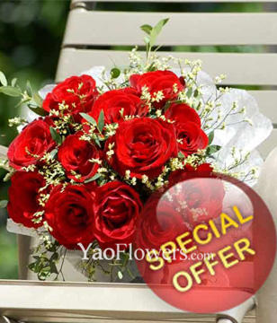 12 Red Roses Posy 