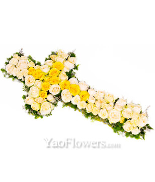 Arrangement Of Yellow & White Roses 