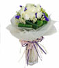 12 White Roses With Cordyline Foilage Bouquet 