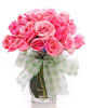 24 Pink Roses In A Vase 
