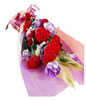 9 Red Carnations Hand Bouquet with Fillers