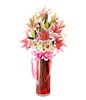 Pink Lilies with White Daisies in a Vase