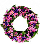 Wreath With Purple Flowers 