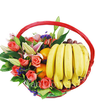 Happy Garden FFB130502,Send  bananas, oranges , grapes and other seasonal fruits