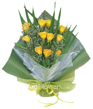 11 yellow roses
