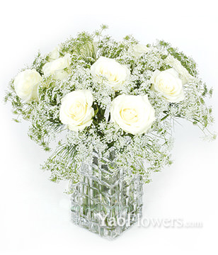 11 white roses