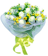 18 white roses