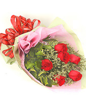 6 red roses
