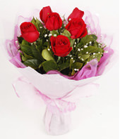6 red roses