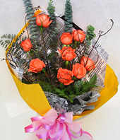 9 pink roses