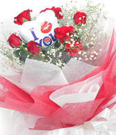 7 red roses