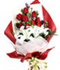 9 red roses,2 white lilies