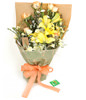 3 yellow lilies,6 champagne roses and 6 yellow carnations