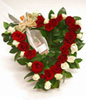 33 roses,rose heart with champagne