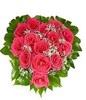 15 Pink roses heart shape arrangement