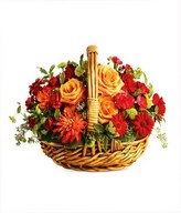 Roses and carnations basket