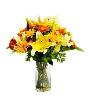 Lilies with Mixed Gerberas Daisies