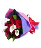 bouquet of red roses and white calla lily