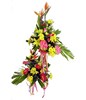 Assorted flowers of Lilies, Anthurium, Bird-of-Paradise and Sweet Pompom.