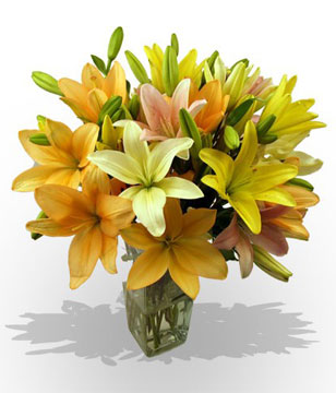luscious bouquet of assorted lilies