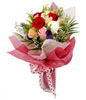 12 mixed roses hand bouquet 