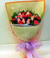 12 Red Carnations,10 Pink Roses