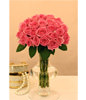 Two Dozen Pink Roses With a Vase
