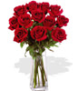 12 Red Roses With a Vase