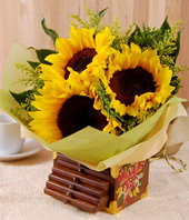 Gold Flower & Sunflower Bouquet 