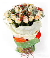 28 champagne roses