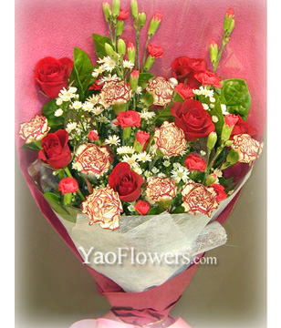 11 Carnations,8 Roses