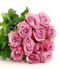 Hand Bouquet of 12 Purple Roses
