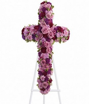 Pink rose,purple flowers.Easel not included.