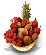 deluxe fruit basket with nuts and sweet cheries