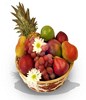 fruit basket with mango and pineapple