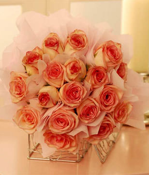 20 pink roses 