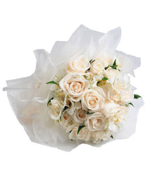 18 white roses