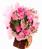 12 Pink Carnations Hand Bouquet