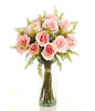 12 Soft Pink Roses in a Vase 