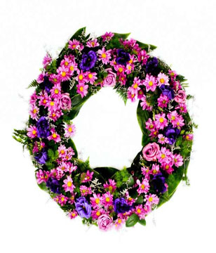 Wreath with Purple Flowers